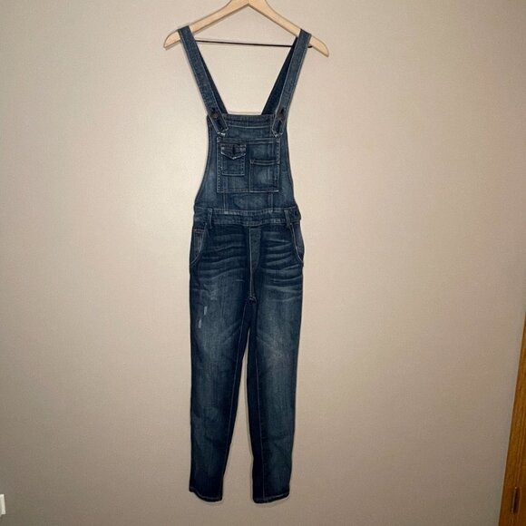 Women's 26 Free People Distressed Skinny Overalls Skinny Distressed Bibs - Picture 3 of 12